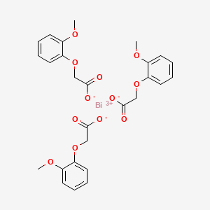 molecular formula C27H27BiO12 B12792004 Bismuth(3+) (2-methoxyphenoxy)acetate CAS No. 85480-51-9