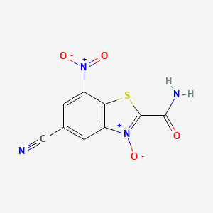 molecular formula C9H4N4O4S B1279209 5-Cyano-7-nitro-3-oxido-1,3-benzothiazol-3-ium-2-carboxamide CAS No. 40647-02-7