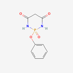 molecular formula C9H9N2O4P B12792135 2-Phenoxy-1,3,2-diazaphosphinane-4,6-dione 2-oxide CAS No. 64402-71-7