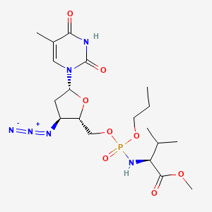 molecular formula C19H31N6O8P B12792174 5'MeOValPO3(Pr)AZT CAS No. 133201-19-1