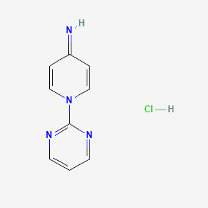 molecular formula C9H9ClN4 B12792202 1-(2-Pyrimidinyl)-4-pyridinimine hydrochloride CAS No. 29049-65-8