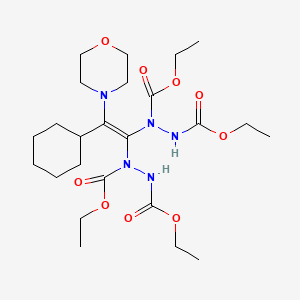 molecular formula C24H41N5O9 B12792218 Diethyl 7-(cyclohexyl(morpholin-4-yl)methylene)-4,10-dioxo-3,11-dioxa-5,6,8,9-tetraazatridecane-6,8-dicarboxylate CAS No. 69857-73-4