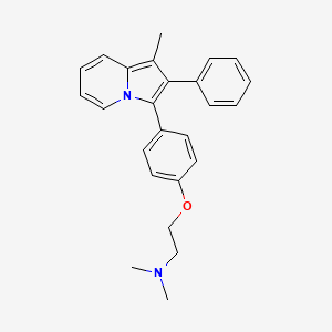 molecular formula C25H26N2O B12792315 N,N-Dimethyl-2-(4-(1-methyl-2-phenyl-3-indolizinyl)phenoxy)ethanamine CAS No. 163551-96-0