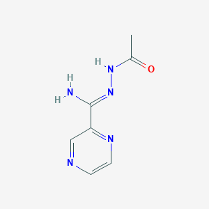 molecular formula C7H9N5O B1279232 N'-acetylpyrazine-2-carbohydrazonamide 