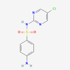 molecular formula C10H9ClN4O2S B12792375 Benzenesulfonamide, 4-amino-N-(5-chloro-2-pyrimidinyl)- CAS No. 4482-46-6