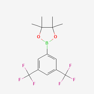 molecular formula C14H15BF6O2 B1279247 2-(3,5-Bis(trifluoromethyl)phenyl)-4,4,5,5-tetramethyl-1,3,2-dioxaborolane CAS No. 69807-91-6