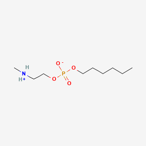 molecular formula C9H22NO4P B12792506 Phosphoric acid, monohexyl mono(2-(methylamino)ethyl) ester CAS No. 104702-32-1