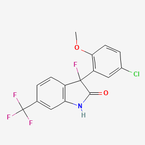 molecular formula C16H10ClF4NO2 B1279251 3-(5-Chloro-2-methoxyphenyl)-3-fluoro-6-(trifluoromethyl)indolin-2-one CAS No. 183720-28-7