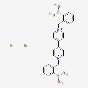 molecular formula C24H24B2Br2N2O4 B1279270 4,4'-联吡啶，1,1'-双[(2-硼苯基)甲基]-, 二溴化物 CAS No. 420816-02-0