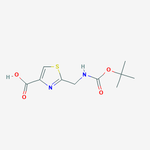 molecular formula C10H14N2O4S B1279279 2-(((tert-Butoxycarbonyl)amino)methyl)thiazole-4-carboxylic acid CAS No. 71904-80-8