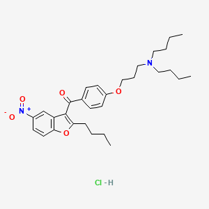 molecular formula C30H41ClN2O5 B1279284 (2-Butyl-5-nitrobenzofuran-3-yl)(4-(3-(dibutylamino)propoxy)phenyl)methanone hydrochloride CAS No. 437651-47-3