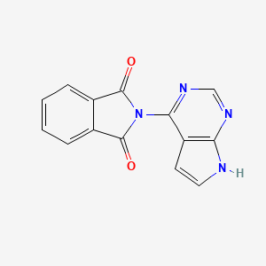 molecular formula C14H8N4O2 B1279339 2-(7H-pyrrolo[2,3-d]pyrimidin-4-yl)isoindoline-1,3-dione CAS No. 741686-49-7