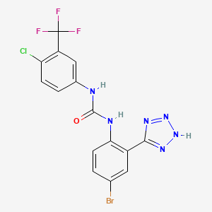 molecular formula C15H9BrClF3N6O B12793396 NS3736 CAS No. 265646-94-4