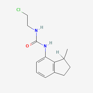molecular formula C13H17ClN2O B12793729 1-(2-Chloroethyl)-3-(3-methyl-4-indanyl)urea CAS No. 102433-55-6