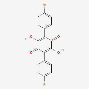 molecular formula C18H10Br2O4 B12793741 2,5-Bis(4-bromophenyl)-3,6-dihydroxybenzo-1,4-quinone CAS No. 28293-17-6