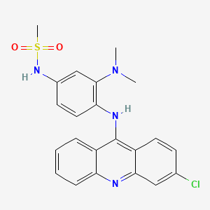 molecular formula C22H21ClN4O2S B12793742 Methanesulfonamide, N-(4-((3-chloro-9-acridinyl)amino)-3-(dimethylamino)phenyl)- CAS No. 88914-34-5