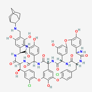 molecular formula C70H65Cl2N9O17 B12793972 (1S,2R,19R,22S,34S,37R,40R,52S)-48-[(2-adamantylamino)methyl]-22-amino-5,15-dichloro-2,26,31,44,47,49,64-heptahydroxy-N-methyl-21,35,38,54,56,59-hexaoxo-7,13,28-trioxa-20,36,39,53,55,58-hexazaundecacyclo[38.14.2.23,6.214,17.219,34.18,12.123,27.129,33.141,45.010,37.046,51]hexahexaconta-3,5,8,10,12(64),14,16,23(61),24,26,29(60),30,32,41(57),42,44,46,48,50,62,65-henicosaene-52-carboxamide 