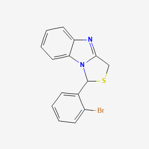 molecular formula C15H11BrN2S B12794014 1-(2-Bromophenyl)-3H-[1,3]thiazolo[3,4-a]benzimidazole CAS No. 136994-82-6