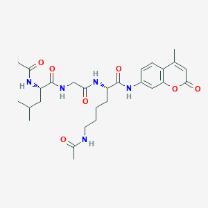 molecular formula C28H39N5O7 B1279403 (S)-6-acetamido-2-(2-((S)-2-acetamido-4-methylpentanamido)acetamido)-N-(4-methyl-2-oxo-2H-chromen-7-yl)hexanamide CAS No. 660847-06-3