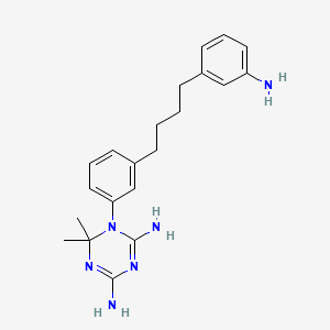 molecular formula C21H28N6 B12794040 1,3,5-Triazine-2,4-diamine, 1-(3-(4-(3-aminophenyl)butyl)phenyl)-1,6-dihydro-6,6-dimethyl- CAS No. 151648-38-3