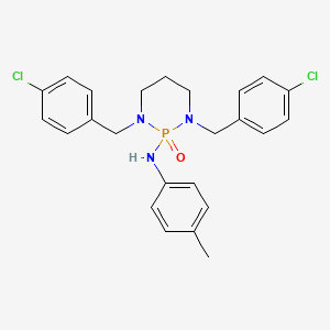 molecular formula C24H26Cl2N3OP B12794049 N-(1,3-Bis(4-chlorobenzyl)-2-oxido-1,3,2-diazaphosphinan-2-yl)-N-(4-methylphenyl)amine CAS No. 1177-65-7