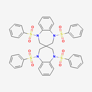 molecular formula C41H36N4O8S4 B12794089 3,3'-Spirobi(3H-1,5-benzodiazepine), 1,1',2,2',4,4',5,5'-octahydro-1,1',5,5'-tetrakis(phenylsulfonyl)- CAS No. 89754-96-1
