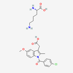 molecular formula C25H30ClN3O6 B12794098 1-(p-Chlorobenzoyl)-2-methyl-5-methoxyindole-3-acetic acid lysine salt CAS No. 36218-20-9