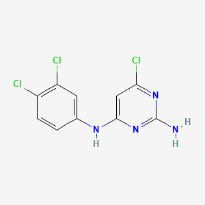 molecular formula C10H7Cl3N4 B12794110 2,4-Pyrimidinediamine, 6-chloro-N4-(3,4-dichlorophenyl)- CAS No. 7249-30-1