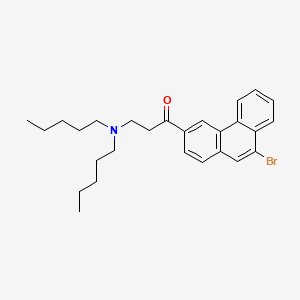molecular formula C27H34BrNO B12794141 1-(9-Bromo-3-phenanthryl)-3-(dipentylamino)-1-propanone CAS No. 5442-86-4