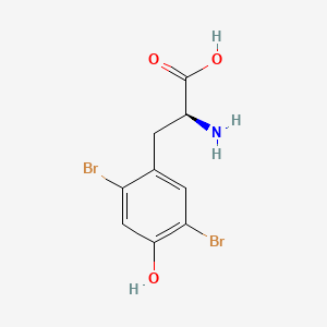 molecular formula C9H9Br2NO3 B12794143 L-Tyrosine, 2,5-dibromo- CAS No. 81818-46-4