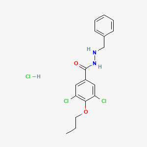 molecular formula C17H19Cl3N2O2 B12794146 N'-benzyl-3,5-dichloro-4-propoxybenzohydrazide;hydrochloride CAS No. 23957-50-8