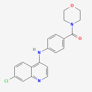 molecular formula C20H18ClN3O2 B12794161 Morpholine, 4-(4-((7-chloro-4-quinolinyl)amino)benzoyl)- CAS No. 108199-09-3