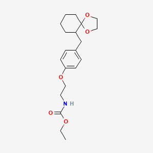 molecular formula C20H29NO5 B12794180 Ethyl (2-(4-(1,4-dioxaspiro(4.5)dec-6-ylmethyl)phenoxy)ethyl)carbamate CAS No. 118025-42-6