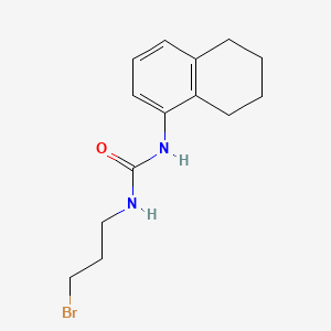 molecular formula C14H19BrN2O B12794276 Urea, 1-(3-bromopropyl)-3-(5,6,7,8-tetrahydro-1-naphthyl)- CAS No. 102434-39-9