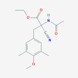 molecular formula C17H22N2O4 B12794334 ethyl N-acetyl-alpha-cyano-O,3,5-trimethyltyrosinate CAS No. 93437-05-9