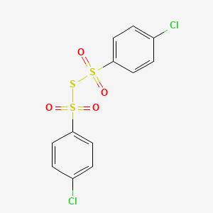 molecular formula C12H8Cl2O4S3 B12794339 1-Chloro-4-(4-chlorophenyl)sulfonylsulfanylsulfonyl-benzene CAS No. 51072-30-1