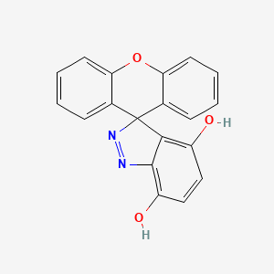 molecular formula C19H12N2O3 B12794347 Spiro(3H-indazole-3,9'-(9H)xanthene)-4,7-diol CAS No. 28560-95-4