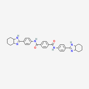molecular formula C34H36N6O2 B12794399 N,N'-Bis-(4-(3a,4,5,6,7,7a-hexahydro-1H-benzoimidazol-2-yl)-phenyl)-terephthalamide CAS No. 5352-55-6