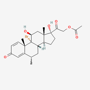 molecular formula C24H31BrO6 B12794401 9-Bromo-11,17-dihydroxy-6-methyl-3,20-dioxopregna-1,4-dien-21-yl acetate CAS No. 93052-90-5