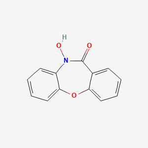 molecular formula C13H9NO3 B12794416 10-Hydroxy-dibenz(b,f)(1,4)oxazepin-11-(10H)-one CAS No. 140412-84-6