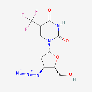 molecular formula C10H10F3N5O4 B12794423 3'-Azido-2',3'-dideoxy-5-trifluoromethyluridine CAS No. 87190-84-9