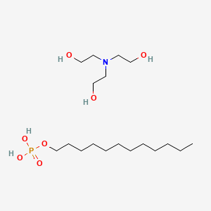 molecular formula C18H42NO7P B12794430 2-(Bis(2-hydroxyethyl)amino)ethanol dodecyl dihydrogen phosphate CAS No. 36395-37-6