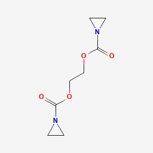 molecular formula C8H12N2O4 B12794465 2-(Aziridine-1-carbonyloxy)ethyl aziridine-1-carboxylate CAS No. 881-92-5