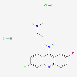 molecular formula C18H21Cl3FN3 B12794473 1,3-Propanediamine, N'-(6-chloro-2-fluoro-9-acridinyl)-N,N-dimethyl-, dihydrochloride CAS No. 88566-63-6