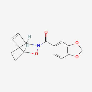 molecular formula C14H13NO4 B12794480 3-(1,3-Benzodioxol-5-ylcarbonyl)-2-oxa-3-azabicyclo[2.2.2]oct-5-ene CAS No. 70156-95-5