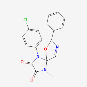 molecular formula C18H12ClN3O3 B12794497 6H-3a,6-Epoxy-1H-imidazo(1,2-a)(1,4)benzodiazepine-1,2(3H)-dione, 8-chloro-3-methyl-6-phenyl- CAS No. 62167-11-7
