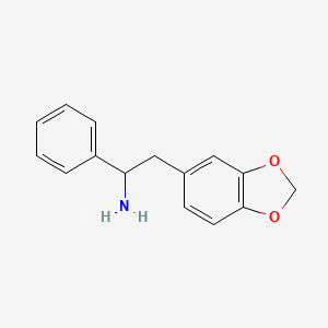 molecular formula C15H15NO2 B12794517 Phenethylamine, 3,4-methylenedioxy-alpha-phenyl- 