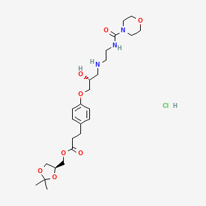 molecular formula C25H40ClN3O8 B12794521 Landiolol hydrochloride, (2R,4S)- CAS No. 1253907-85-5