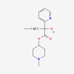 molecular formula C16H20N2O3 B12794536 1-Methyl-4-piperidyl 2-pyridyl(1-propynyl)glycolate CAS No. 102206-64-4