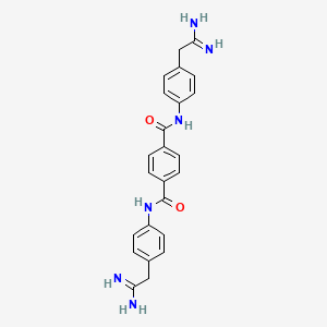 molecular formula C24H24N6O2 B12794537 N(1),N(4)-Bis(4-(2-amino-2-iminoethyl)phenyl)terephthalamide CAS No. 5373-30-8